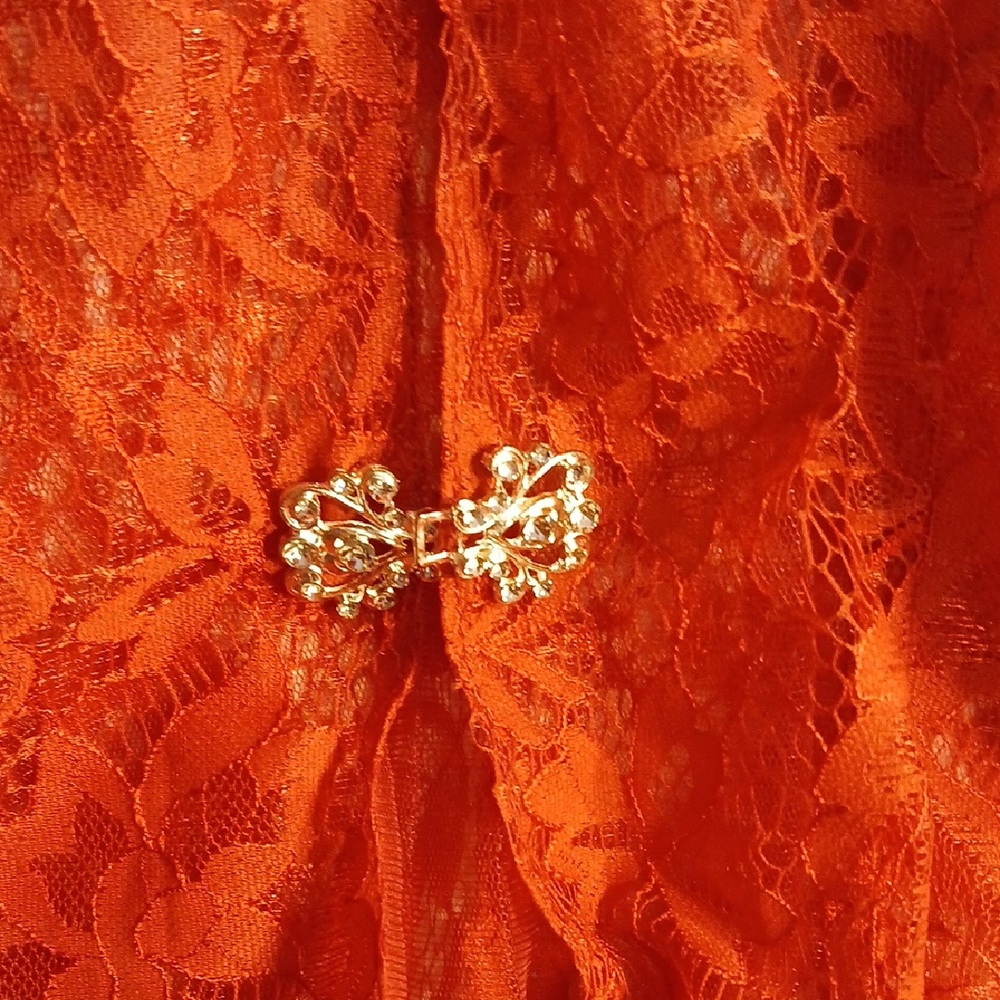 Elegant Red Lace Robe - Picture 2 of 4